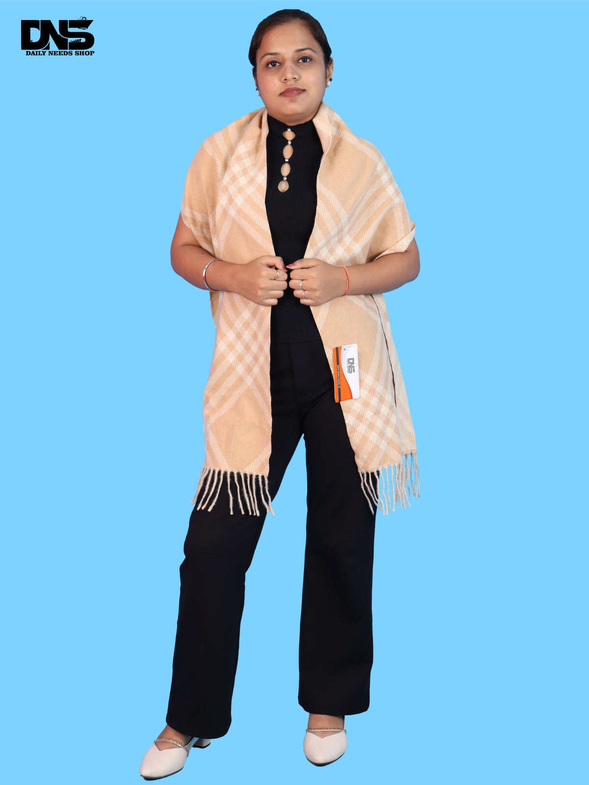 Pick Ur Needs Women & Girls Winter Muffler Soft Warm Lightweight Wrap with Fringe Stylish Winter Scarf for Casual & Ethnic Wear
