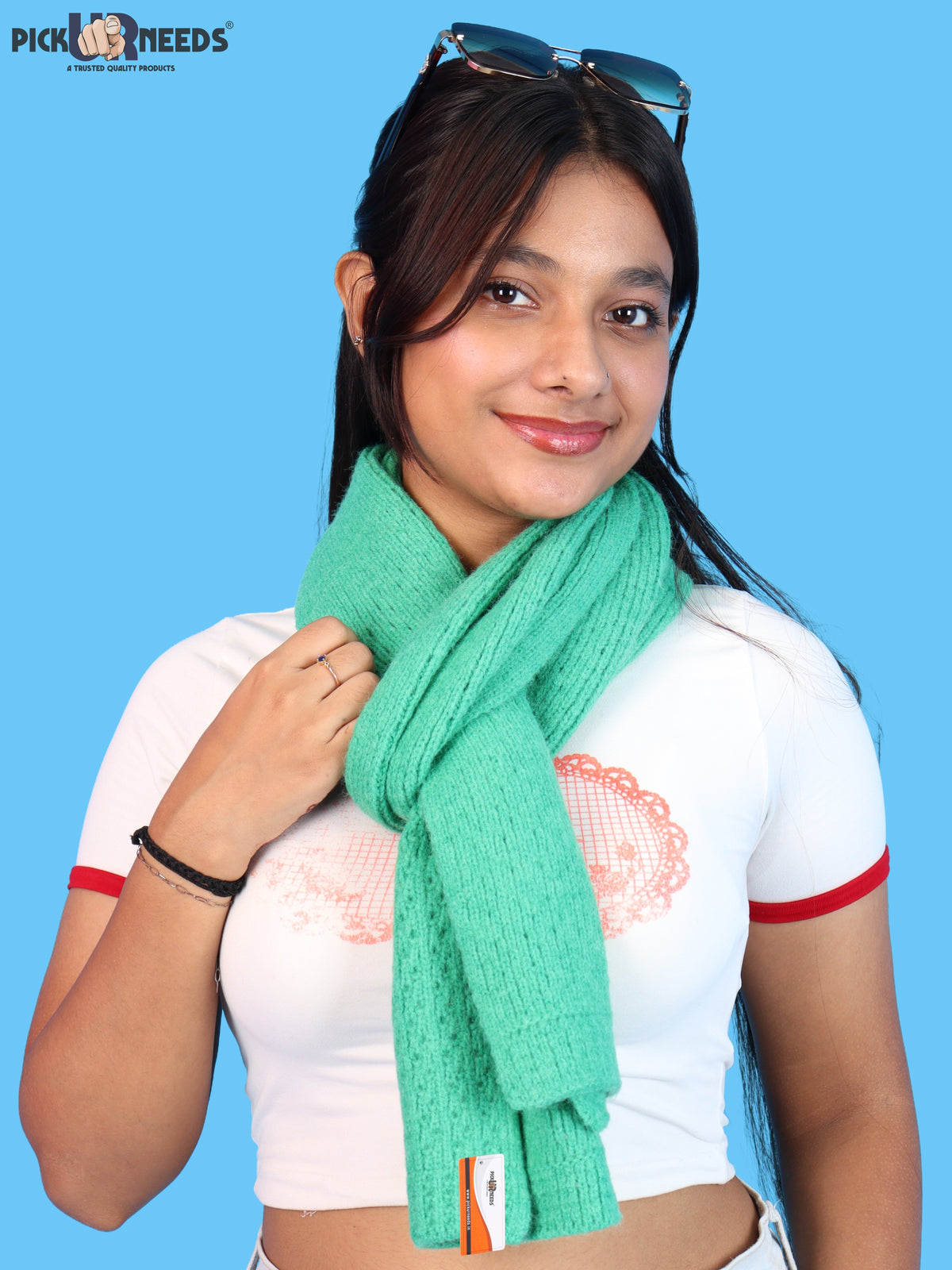 Pick Ur Needs Womens Soft Muffler Scarf, Lightweight Knitted Winter Stole, Warm & Cozy Long Neck Wrap for Women & Girls