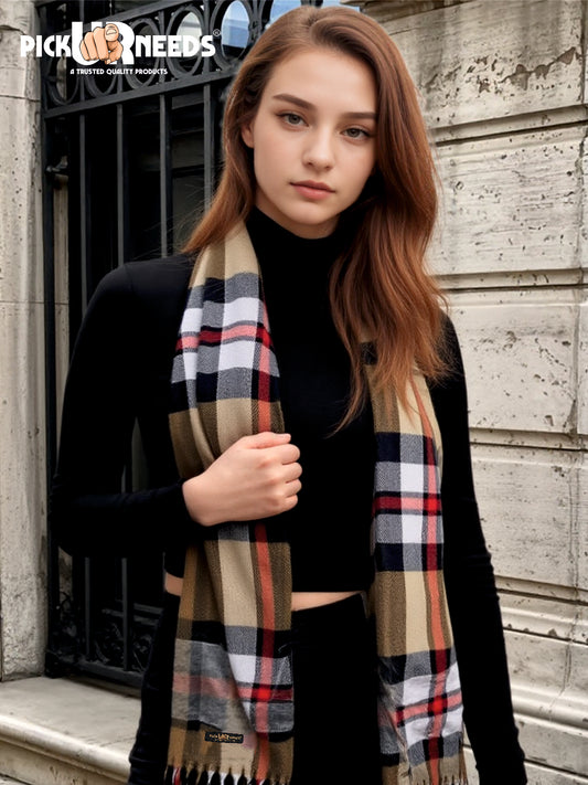Pick Ur Needs Pure Cashmere Women’s Winter Stylish Muffler Warm, Soft and Trendy Scarves for Cold Weather