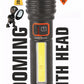 Pick Ur Needs Rechargeable 100W Aluminium Body Home Emergency Mini Search Torch Light Zoomable with 3 Mode + Side COB with 2 Mode 1200mAH Battery