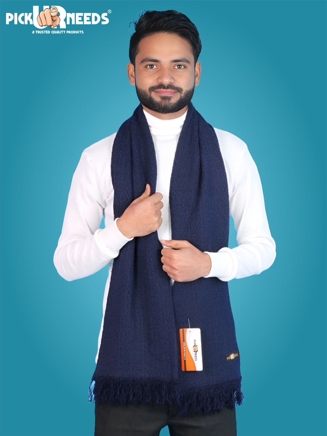 Pick Ur Needs Premium Winter Knit Muffler for Men Soft Woolen Neck Scarf with Stylish Pattern Warm & Comfortable Winter Wear for Outdoor & Casual Use