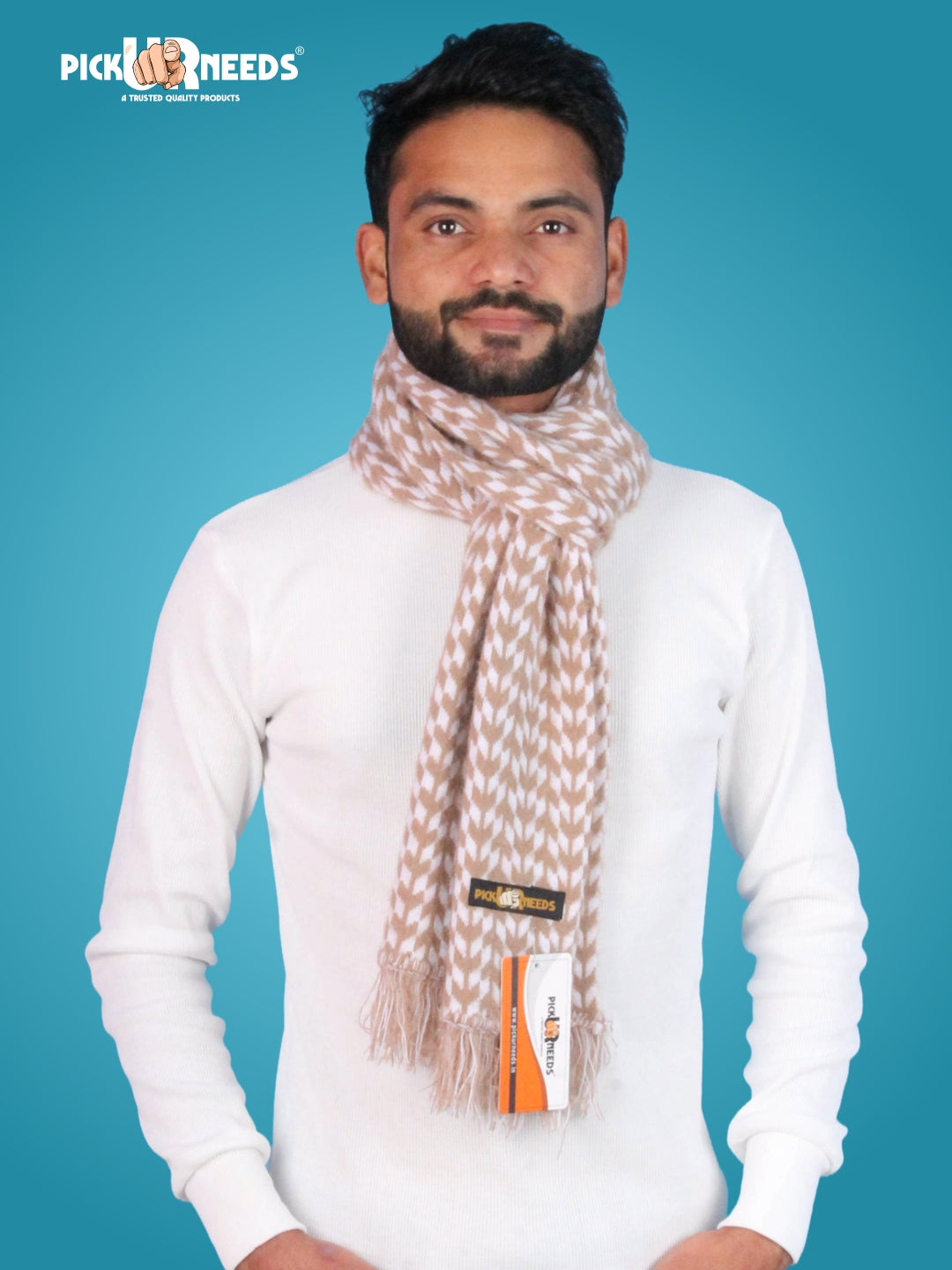 Pick Ur Needs Soft Warm Woolen Premium Winter Muffler for Men Scarf with Stylish Check Pattern Long & Comfortable Cold Weather Neck Wrap