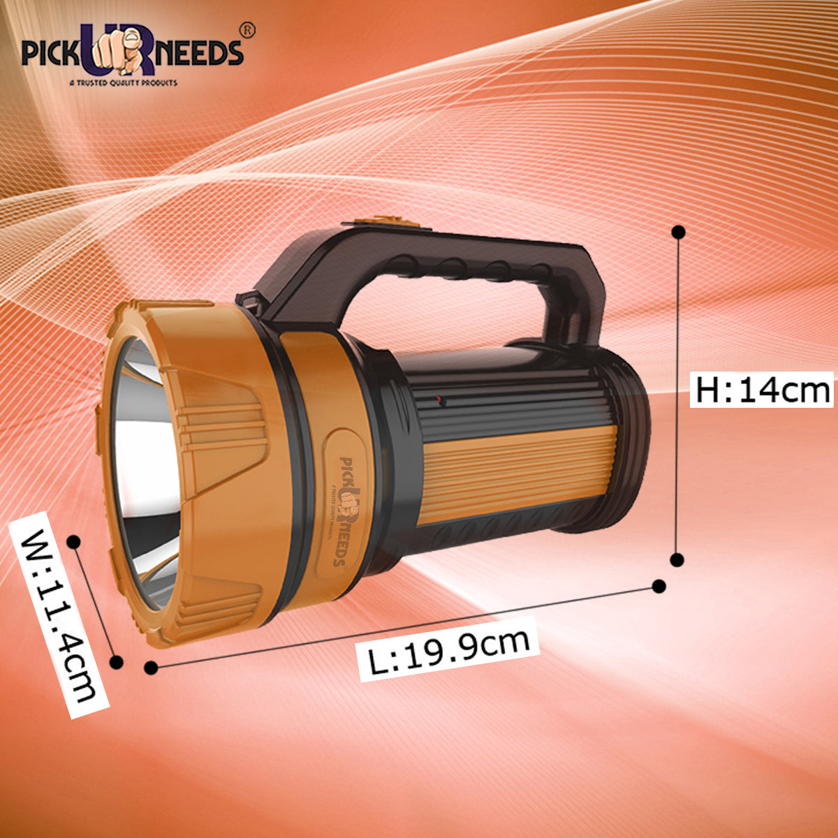 Pick Ur Needs Premium Quality 50 Watt Rechargeable Long Range Search Torch With 2 Side Emergency Tube Light