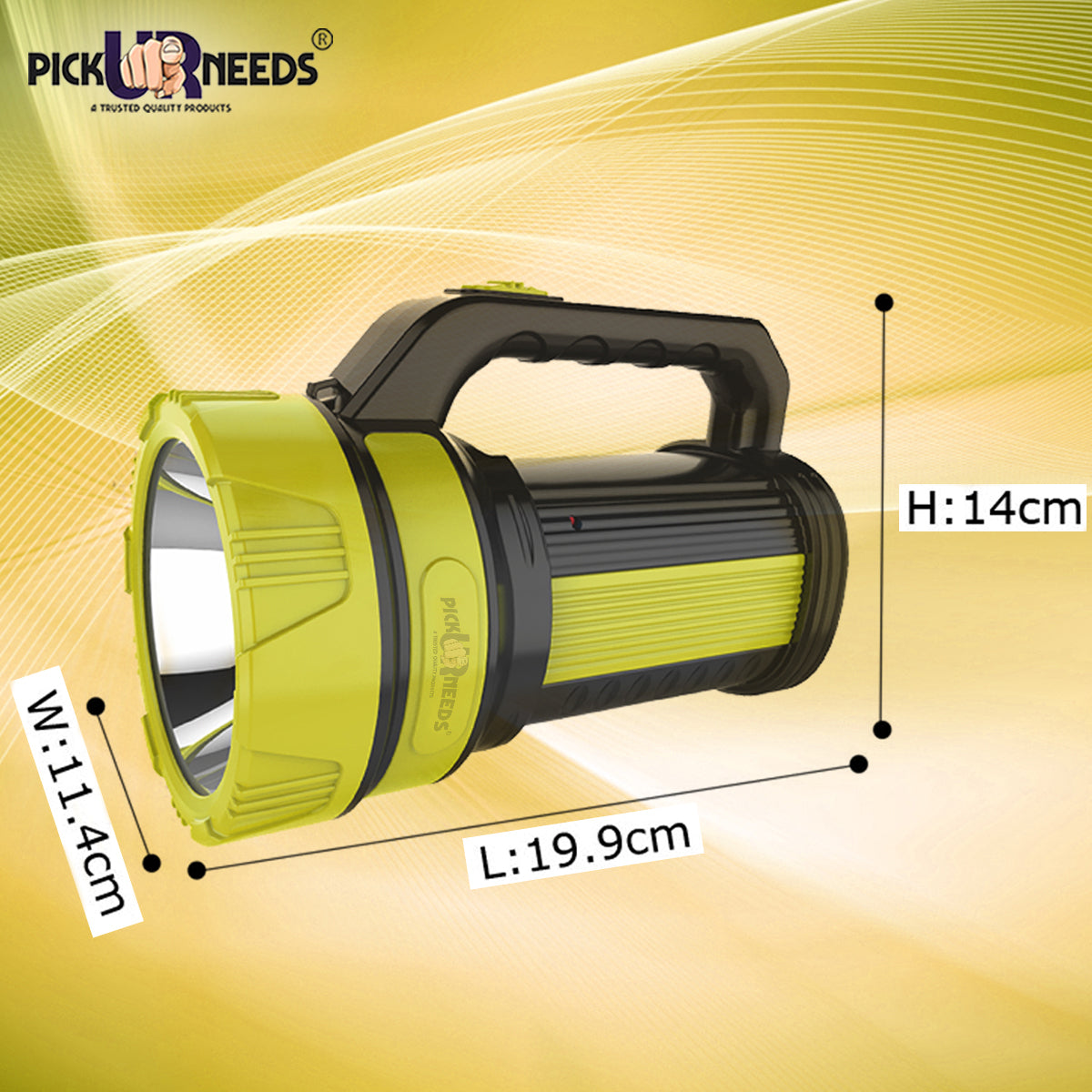 Pick Ur Needs Premium Quality 50 Watt Rechargeable Long Range Search Torch With 2 Side Emergency Tube Light