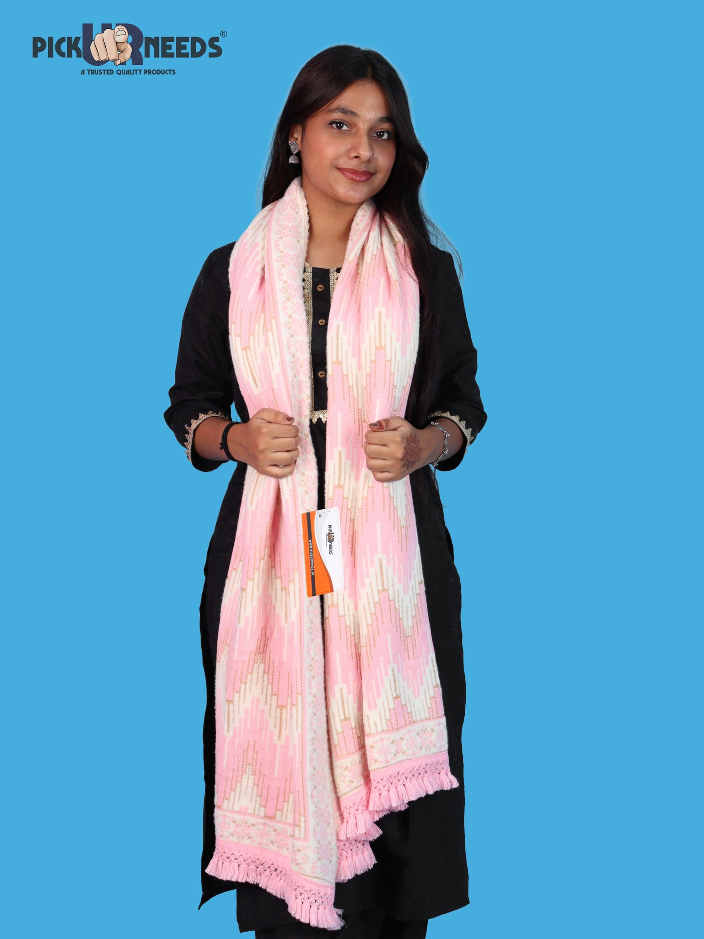 Pick Ur Needs Premium Wool Shawl For Womens & Girls Winter Muffler Soft Knitted Designer Wrap Warm Stole