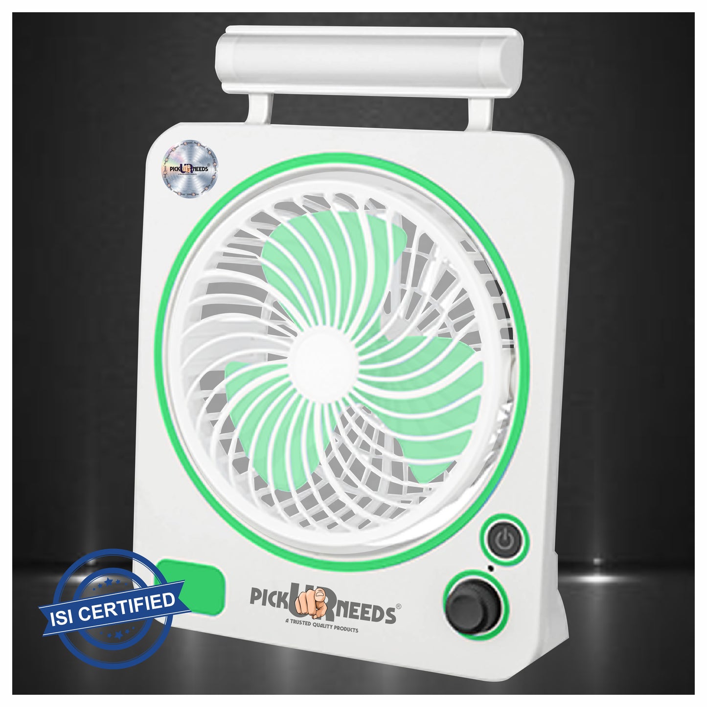 Pick Ur Needs Rechargeable Portable Mini Cooling Electric Table Fan 2 Mode LED Light Energy Saving for Outdoor, Indoor