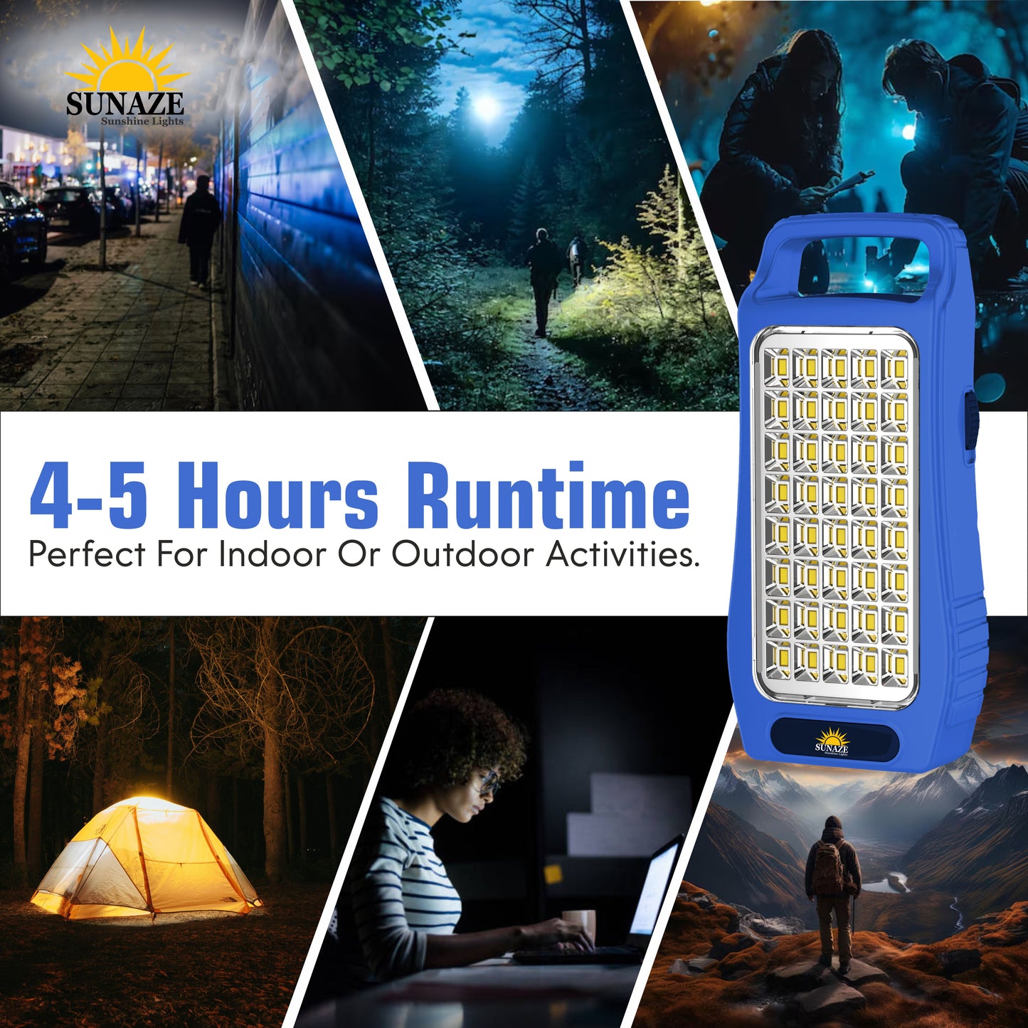 Pick Ur Needs 50W Rechargeable Emergency Light With 40 SMD Big LED 4500mAh Long Battery Backup 8 hrs Lantern Emergency Light