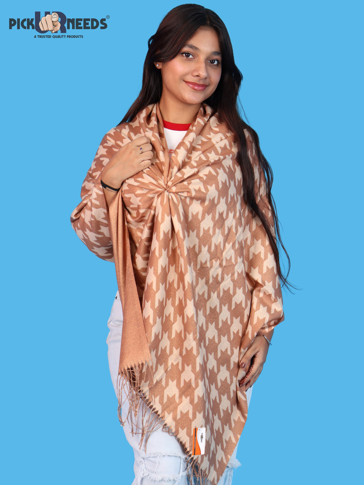 Pick Ur Needs Premium Winter Womens & Girls Shawl Soft & Cozy Printed with Elegant Geometric Design