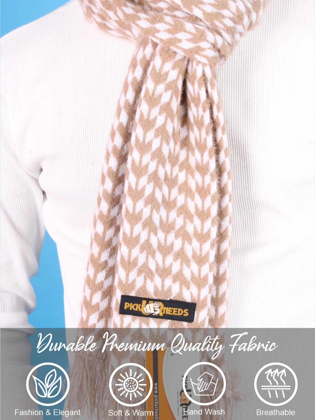 Pick Ur Needs Soft Warm Woolen Premium Winter Muffler for Men Scarf with Stylish Check Pattern Long & Comfortable Cold Weather Neck Wrap
