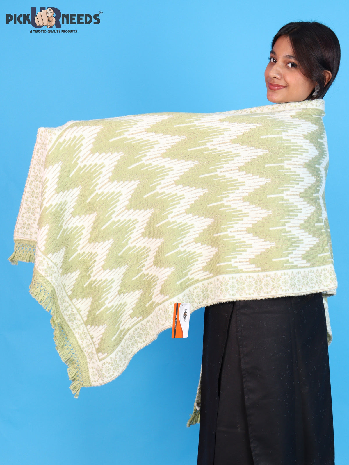 Pick Ur Needs Premium Wool Shawl For Womens & Girls Winter Muffler Soft Knitted Designer Wrap Warm Stole