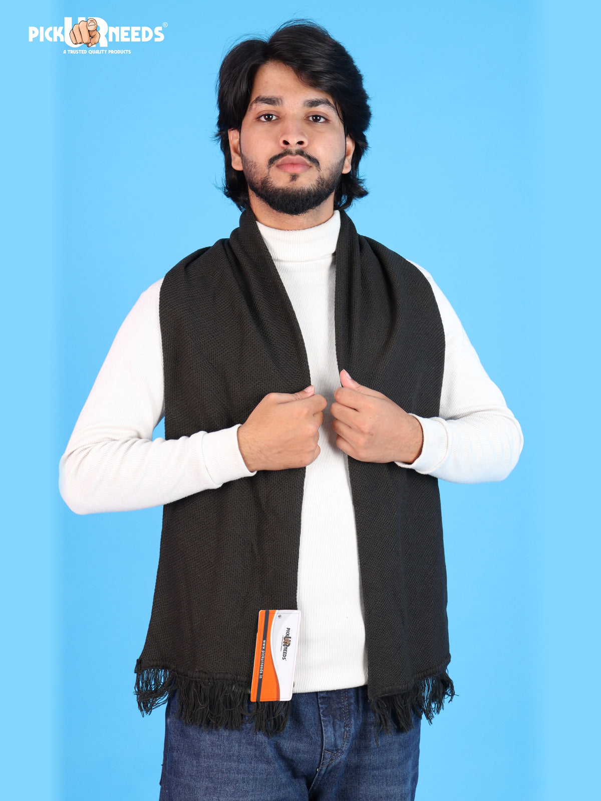 Pick Ur Needs Premium Soft, Warm & Breathable Wool Blend Winter Scarf for Men Fashionable Elegant Muffler