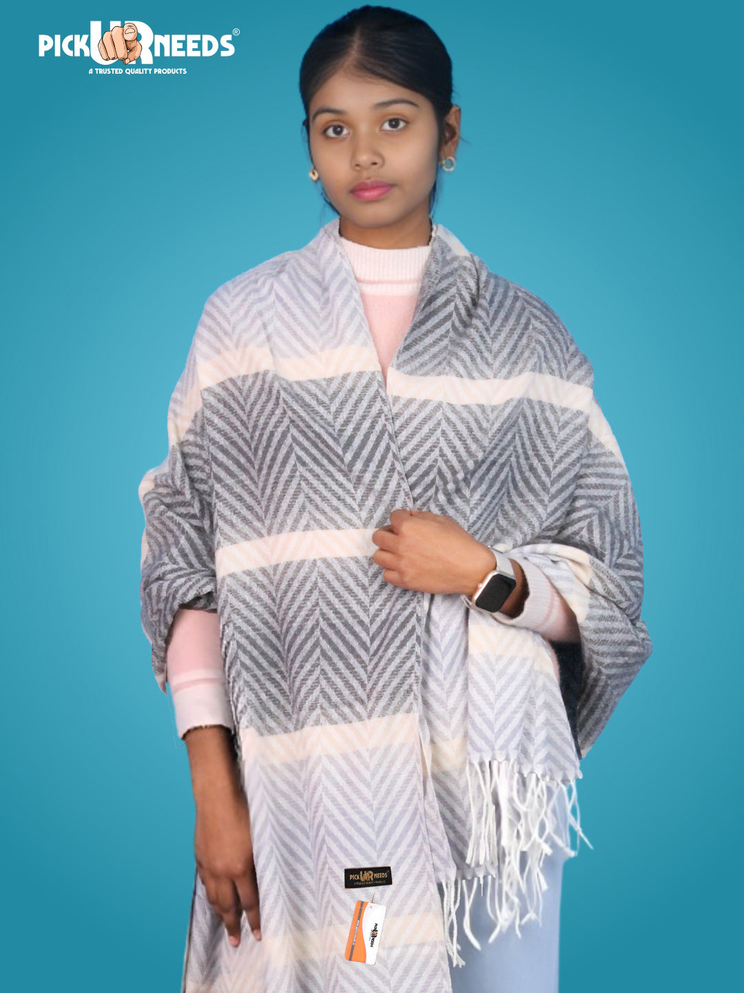 Pick Ur Needs Women's Designer Shawl Cozy Winter Wrap Soft Lightweight Shawl for Office & Travel