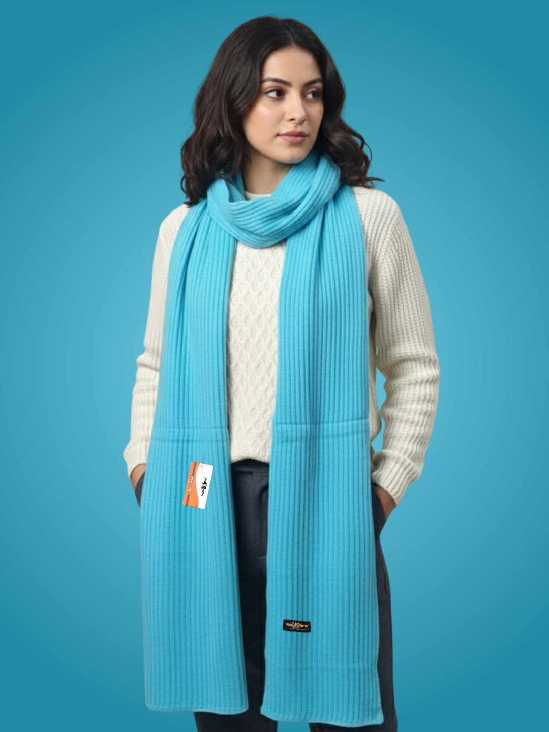 Pick Ur Needs Ultra Soft Ribbed Knit Muffler for Women Warm Winter Woolen Scarf Cozy Lightweight Neck Warmer for Casual & Outdoor Use