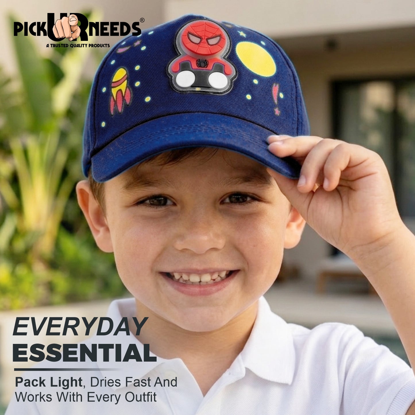 Pick Ur Needs Kids Superhero Style Baseball Cap Adjustable Cartoon Theme Sun Hat for Boys & Girls