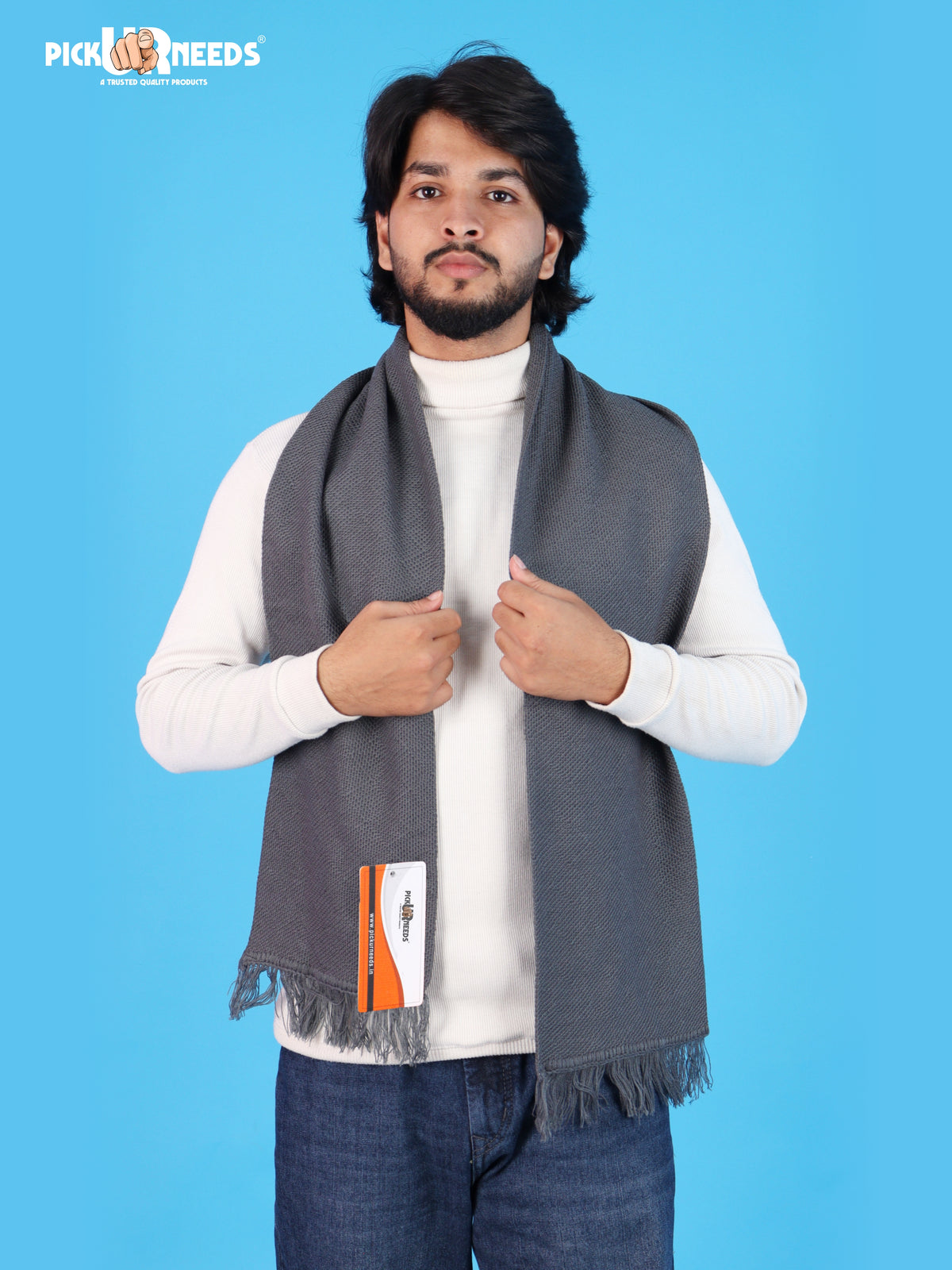 Pick Ur Needs Premium Soft, Warm & Breathable Wool Blend Winter Scarf for Men Fashionable Elegant Muffler