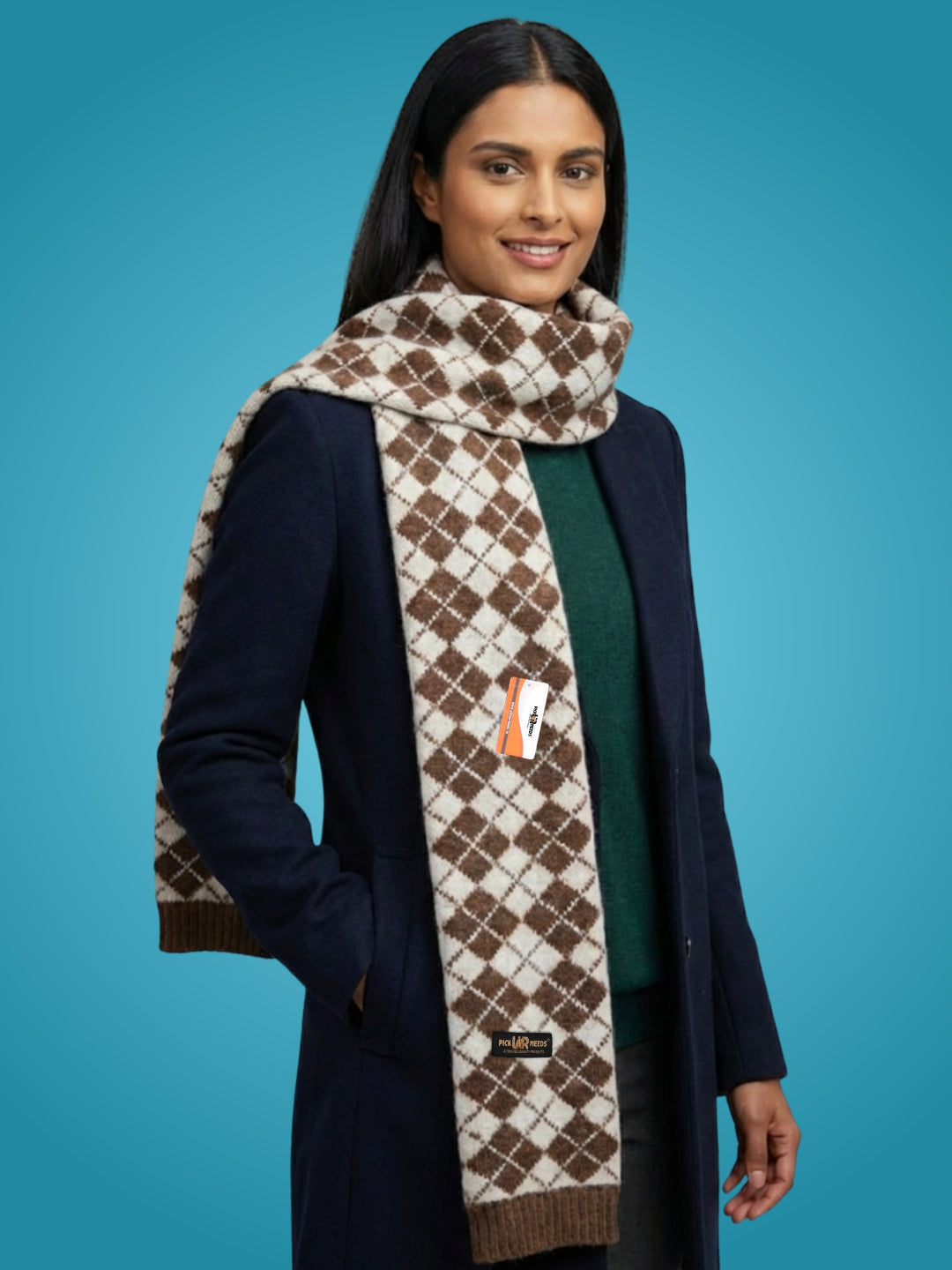 Pick Ur Needs Classic Checkered Woolen Scarf for Winter Warm Muffler Soft, Cozy & Stylish Cold Weather Wrap For Women