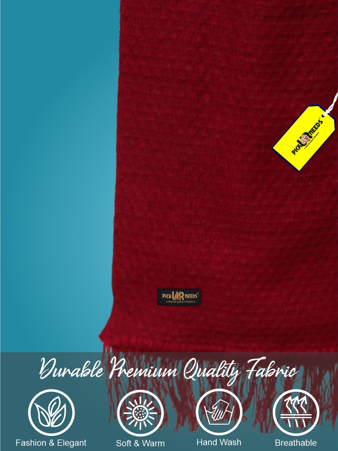 Pick Ur Needs Premium Soft, Warm & Breathable Wool Blend Winter Scarf for Men Fashionable Elegant Muffler