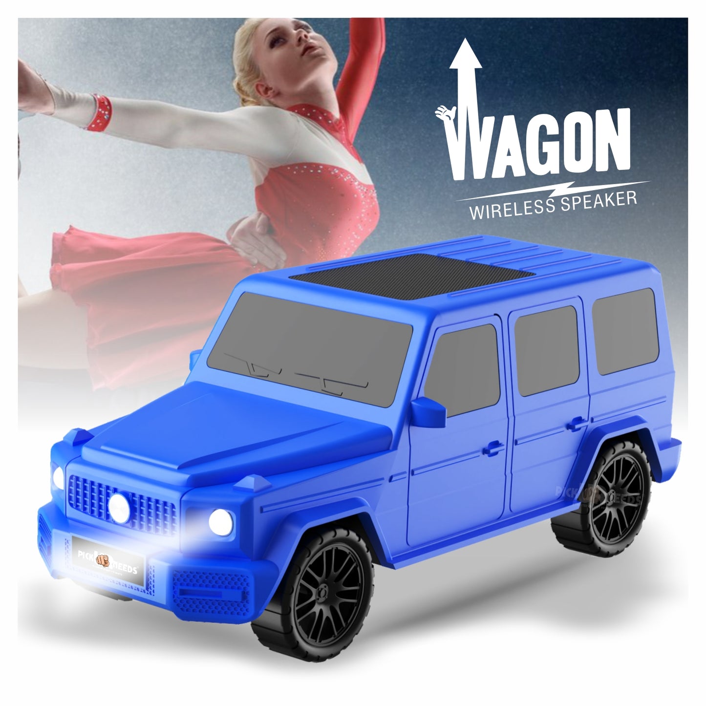 Pick Ur Needs Reachargebale Car Shape Wireless Bluetooth Speaker 10W with 1200mAh Battery, Multi-Play Modes BT/USB/AUX/TF, SUV Design Portable Speaker