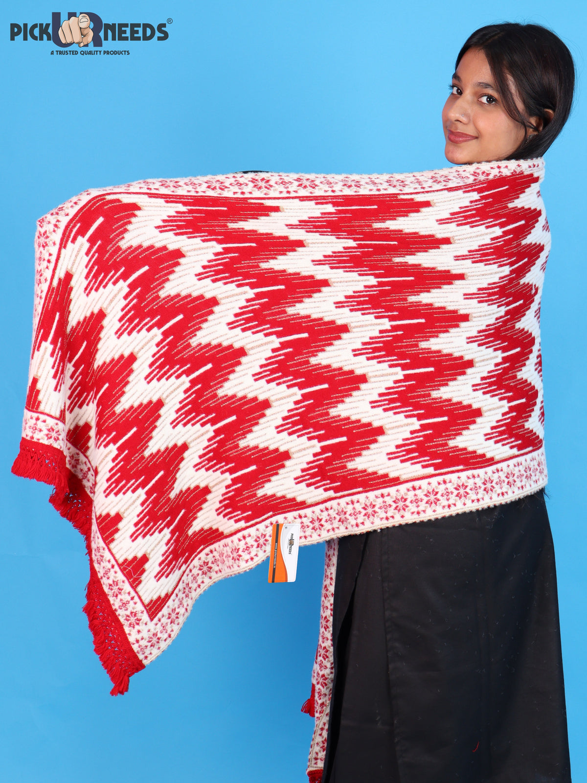 Pick Ur Needs Premium Wool Shawl For Womens & Girls Winter Muffler Soft Knitted Designer Wrap Warm Stole