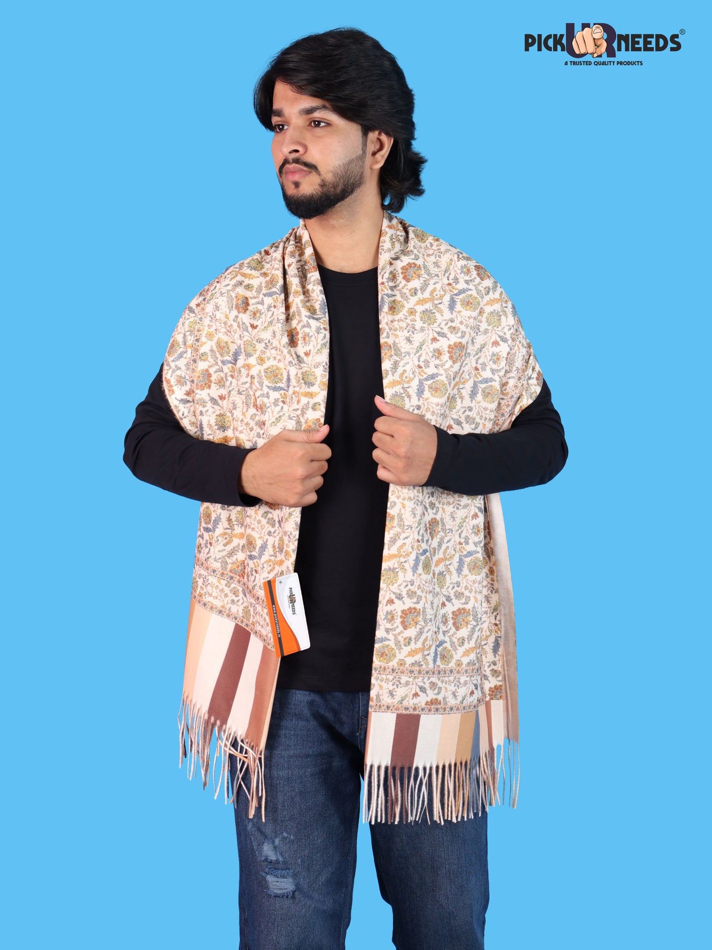 Pick Ur Needs Men’s Winter Shawl Soft Printed Warm Wrap with Fringed Ends for Casual & Formal Wear For Boys