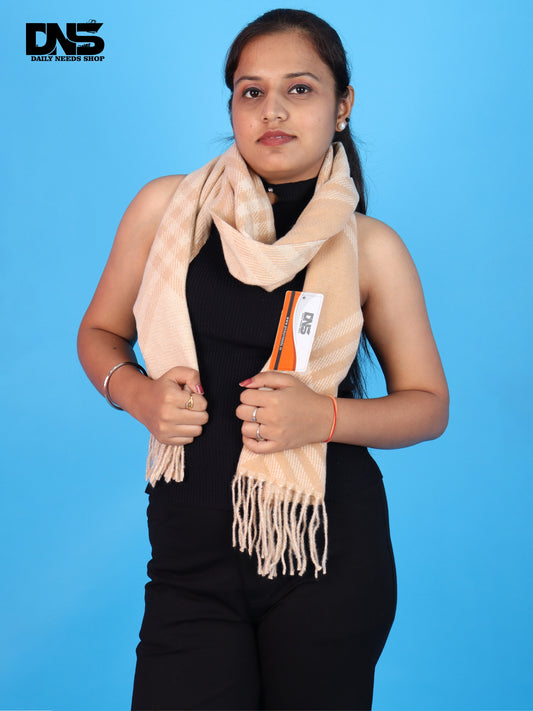 Pick Ur Needs Women & Girls Winter Muffler Soft Warm Lightweight Wrap with Fringe Stylish Winter Scarf for Casual & Ethnic Wear