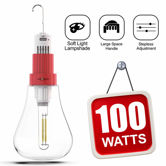 Pick Ur Needs 100W LED Rechargeable Light Bulb with 3 Modes, Ideal for Home, Outdoor,Powercuts 5 hrs Bulb Emergency Light