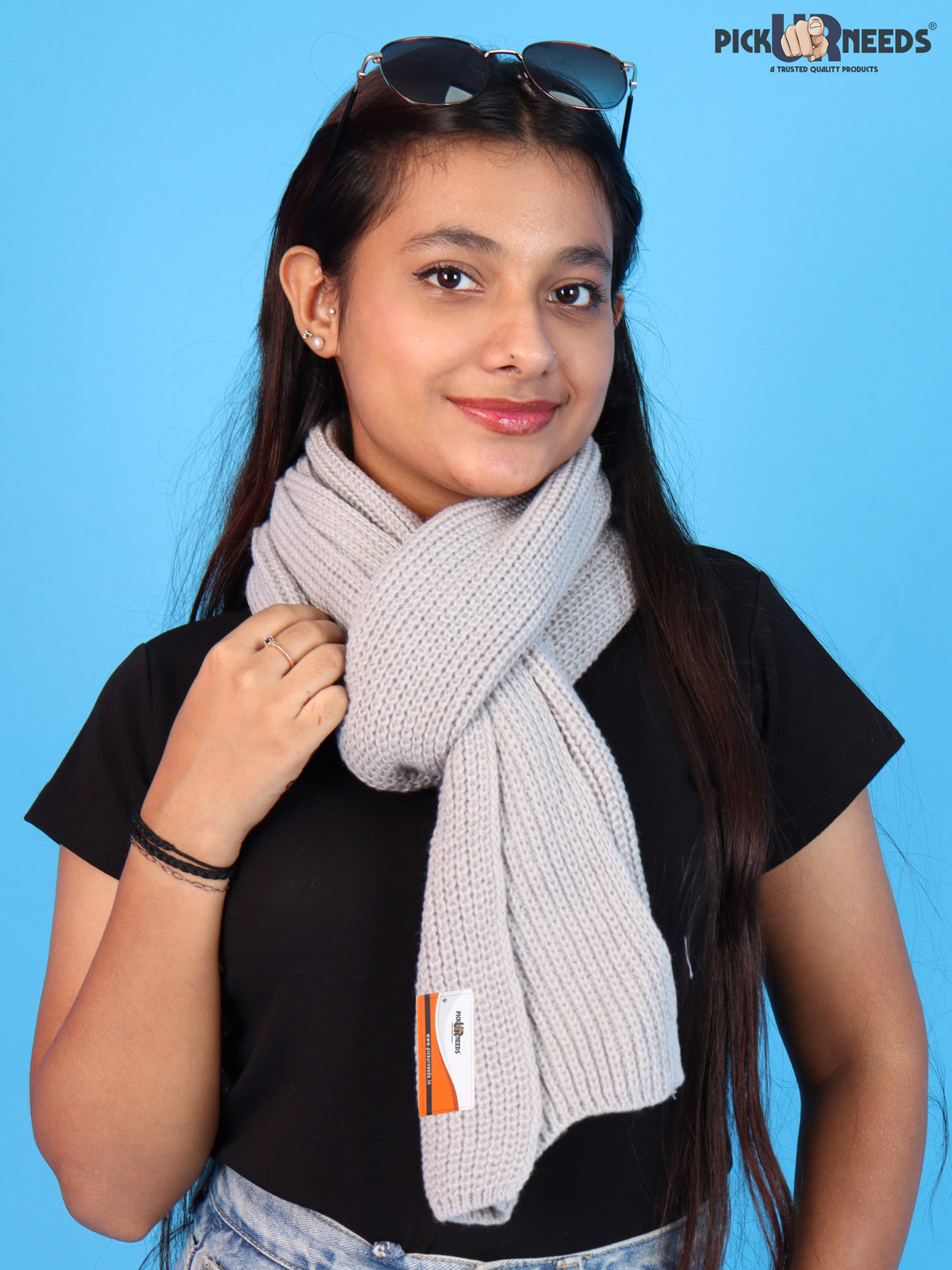 Pick Ur Needs Soft Warm Winter Muffler Shawl Stole Knitted Wrap for Girls & Women Stylish Lightweight Shoulder Scarf