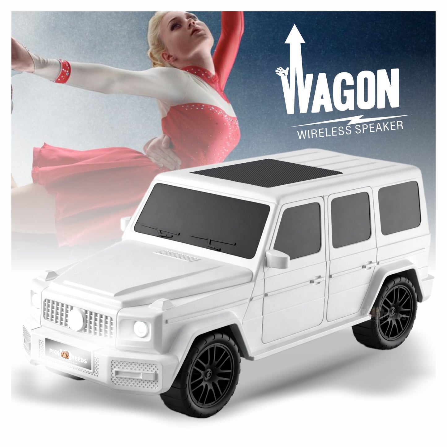 Pick Ur Needs Reachargebale Car Shape Wireless Bluetooth Speaker 10W with 1200mAh Battery, Multi-Play Modes BT/USB/AUX/TF, SUV Design Portable Speaker