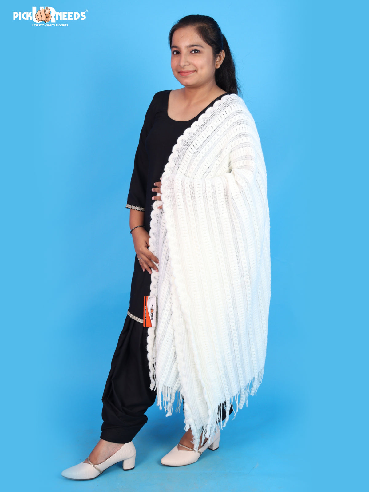 Pick Ur Needs Womens & Girls Winter Soft Warm Knitted Elegant Wool Muffler Stole For Casual and Office