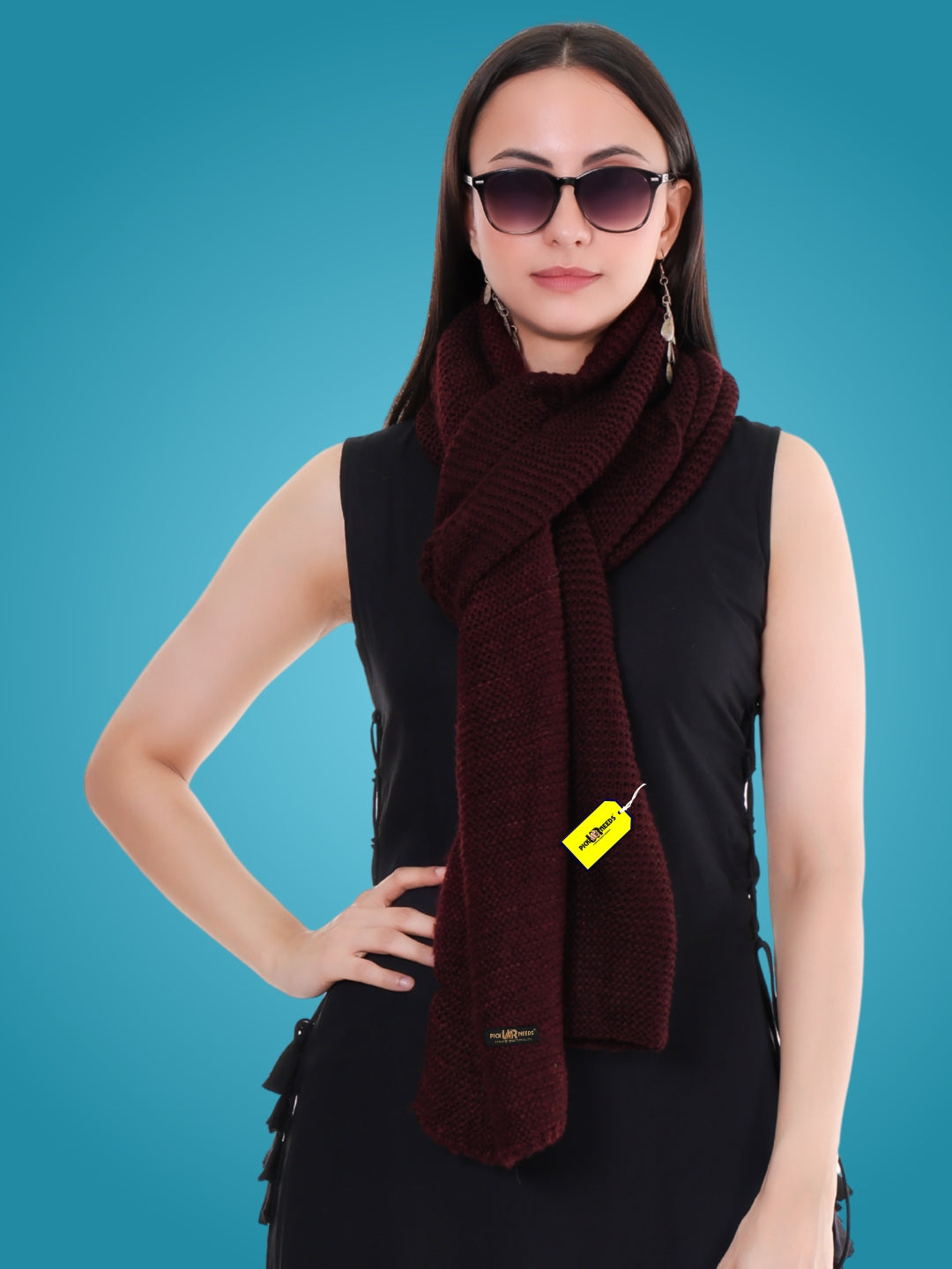 Pick Ur Needs Soft & Elegant Women’s Winter Scarf Wool Blend Knitted Muffler For Cold Weather Wrap