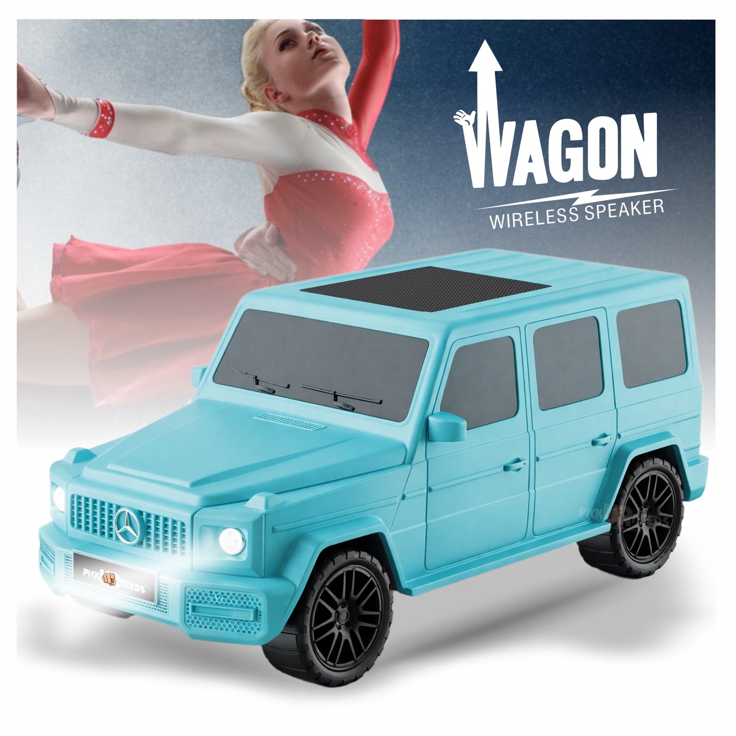 Pick Ur Needs Reachargebale Car Shape Wireless Bluetooth Speaker 10W with 1200mAh Battery, Multi-Play Modes BT/USB/AUX/TF, SUV Design Portable Speaker
