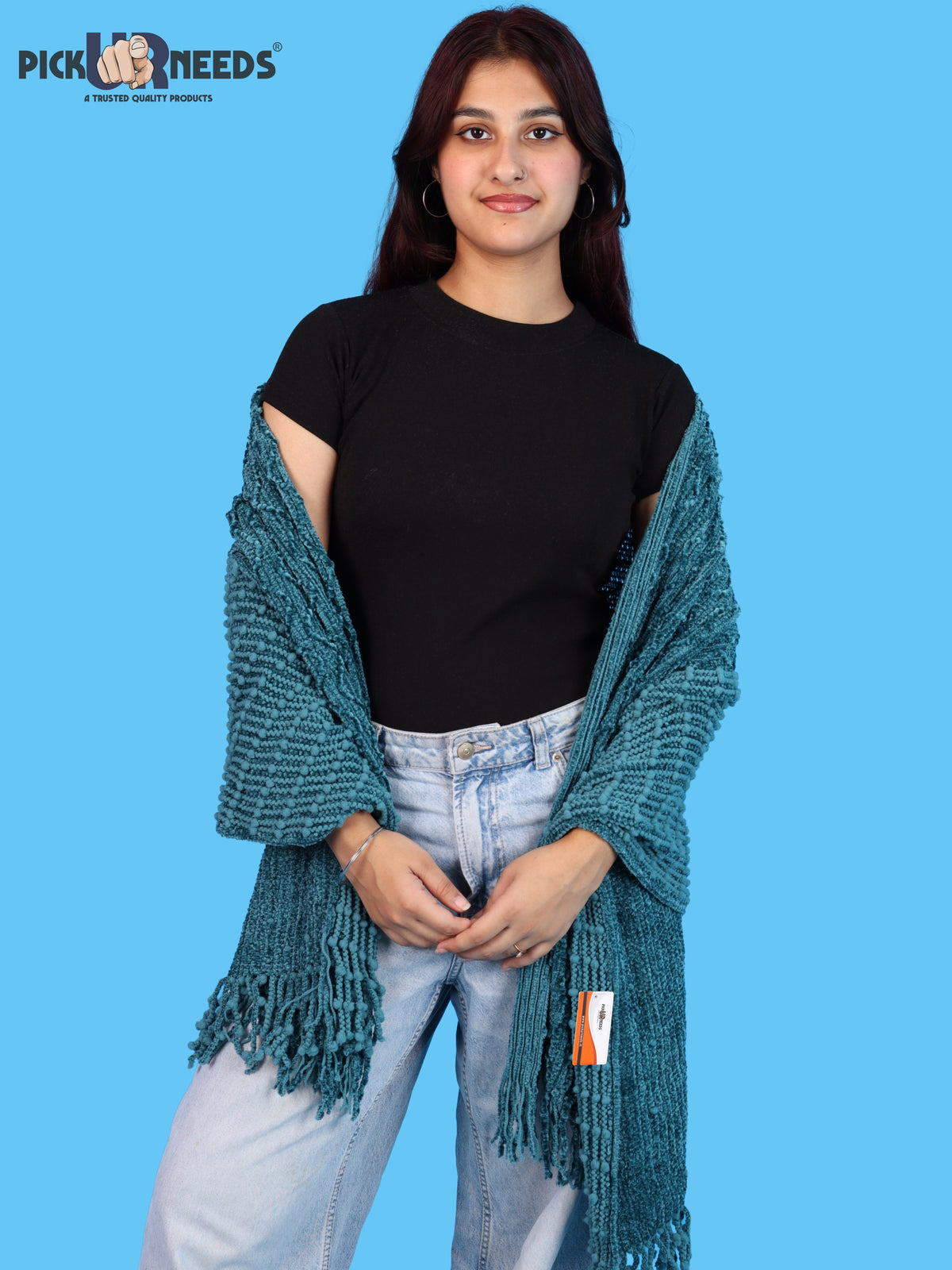 Pick Ur Needs Winter Premium Muffler for Women Soft Textured Woven with Elegant Fringe Detailing Warm For Girls