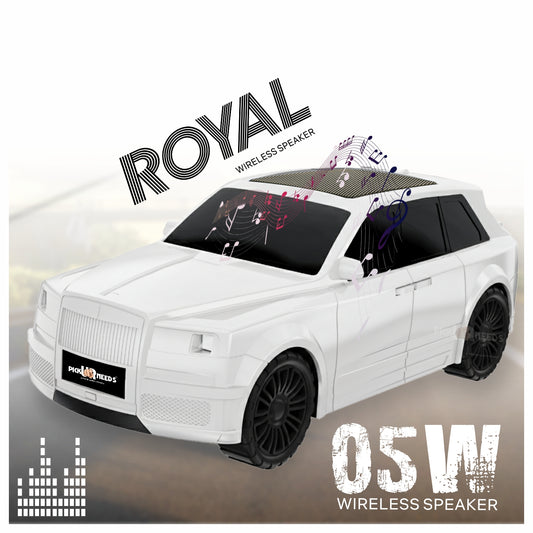 Pick Ur Needs Royal Car Shape Wireless Bluetooth Speaker 5W Powerful Deep Bass Sound, LED Headlights, Stylish Car Design 1200mAh Battery