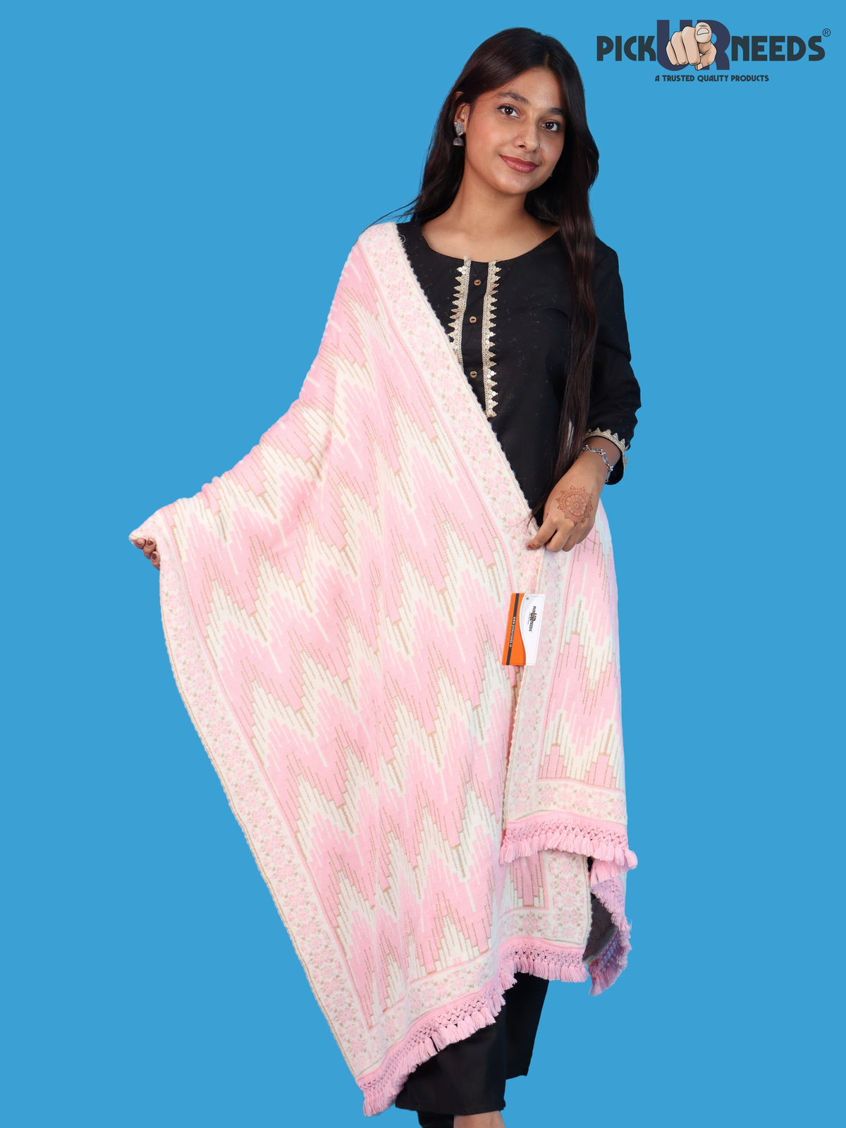 Pick Ur Needs Premium Wool Shawl For Womens & Girls Winter Muffler Soft Knitted Designer Wrap Warm Stole