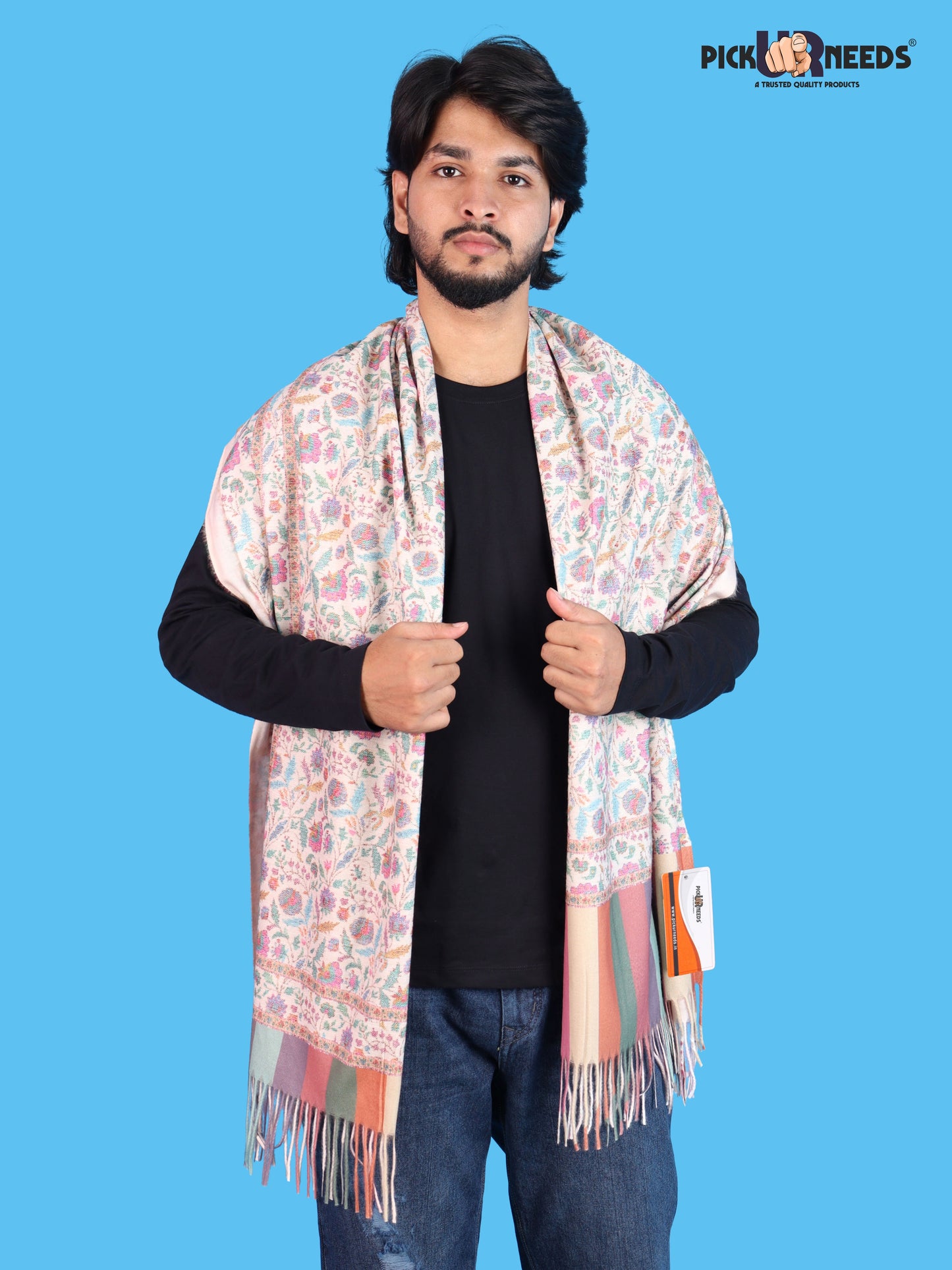 Pick Ur Needs Men’s Winter Shawl Soft Printed Warm Wrap with Fringed Ends for Casual & Formal Wear For Boys