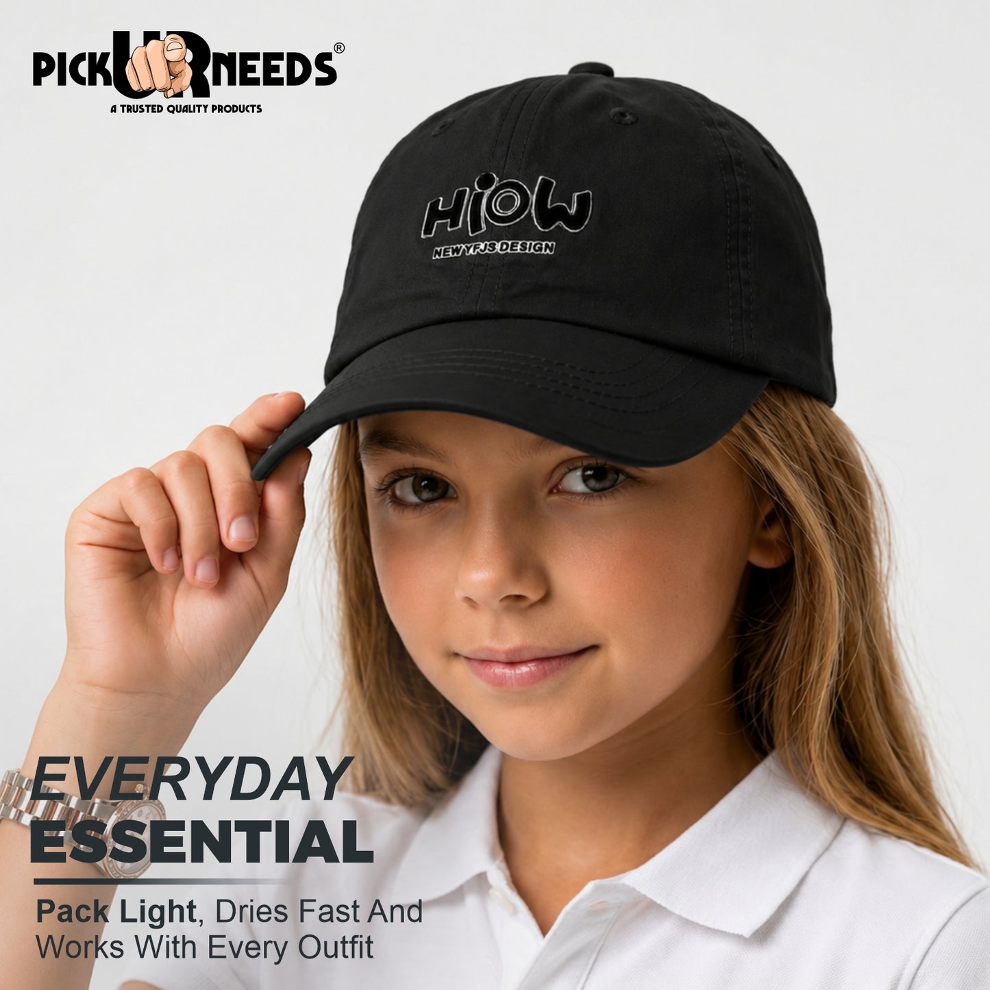 Pick Ur Needs Kids & Teenage Baseball Cap,Lightweight Breathable Fabric, Adjustable Fit, Sweat Resistant, Premium Embroidered Logo