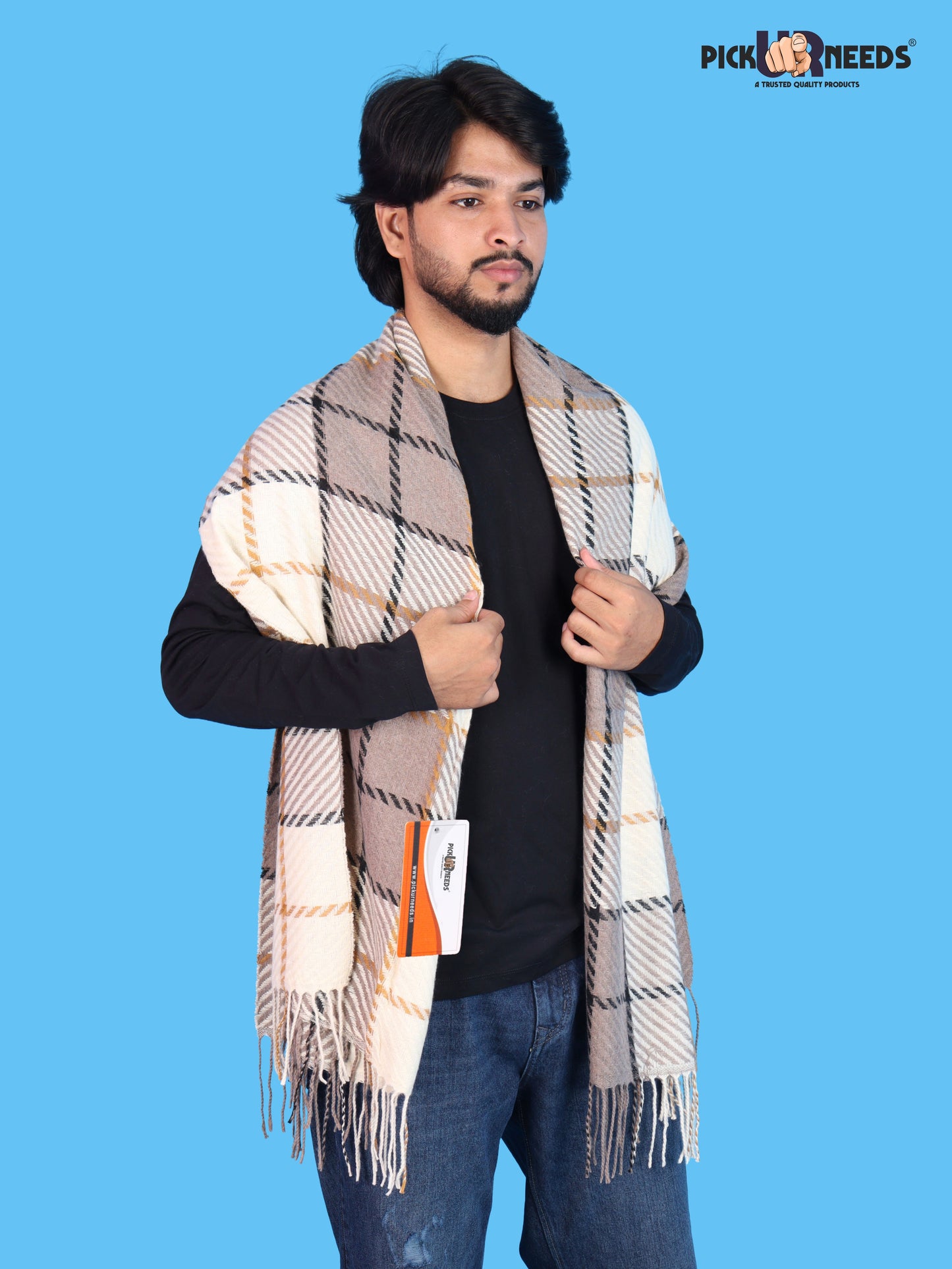 Pick Ur Needs Warm Soft Woolen Shawl for Men Soft Warm Traditional Shoulder Wrap