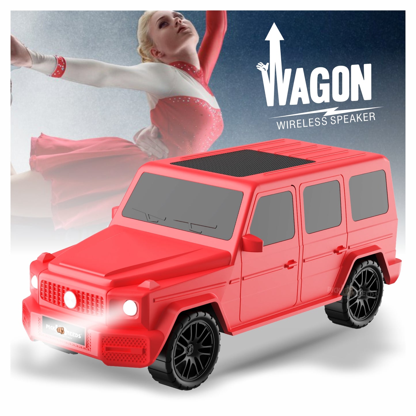Pick Ur Needs Reachargebale Car Shape Wireless Bluetooth Speaker 10W with 1200mAh Battery, Multi-Play Modes BT/USB/AUX/TF, SUV Design Portable Speaker