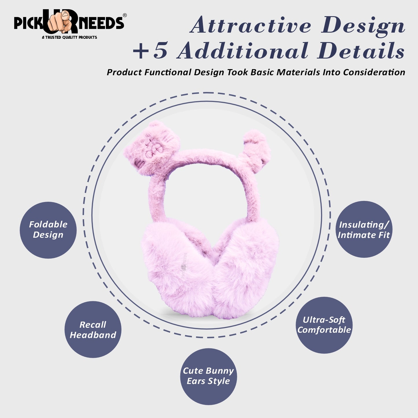 Pick Ur Needs Stylish Stone Design Foldable / Adjustable Ear Muff High Quality Furr Ear Warmer Ear Muff