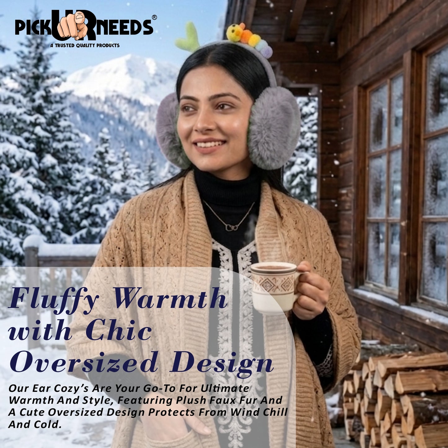 Pick Ur Needs Stylish Stone Design Foldable / Adjustable Ear Muff High Quality Furr Ear Warmer Ear Muff