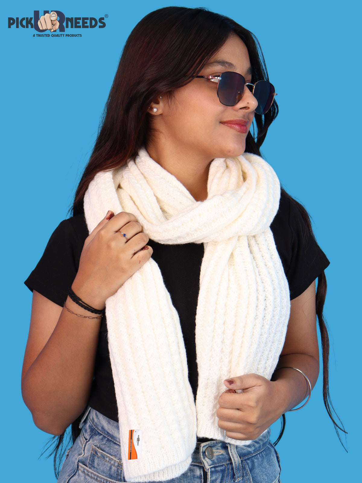 Pick Ur Needs Women Girls Premium Knitted Muffler Soft Cozy Winter Neck Scarf Long Warm Wrap Stylish Winter Accessory