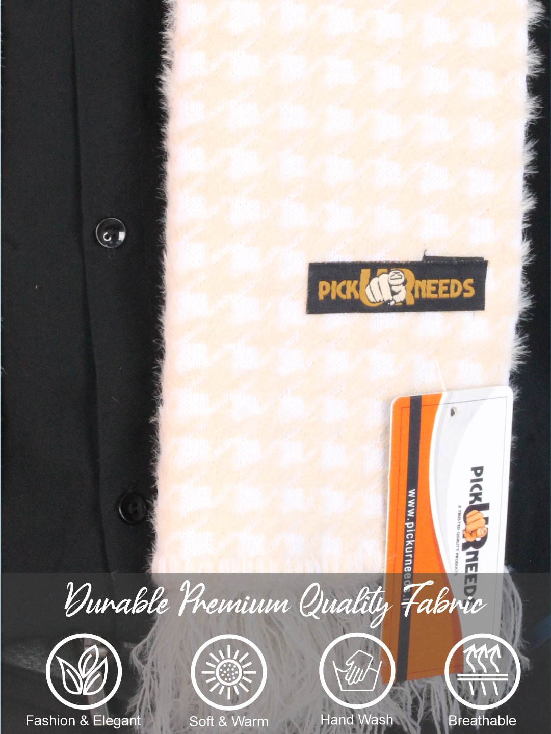 Pick Ur Needs Soft Warm Woolen Premium Winter Muffler for Men Scarf with Stylish Check Pattern Long & Comfortable Cold Weather Neck Wrap