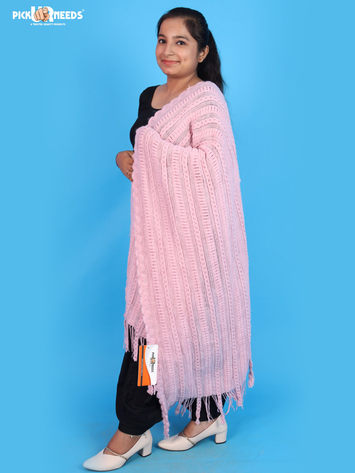 Pick Ur Needs Womens & Girls Winter Soft Warm Knitted Elegant Wool Muffler Stole For Casual and Office