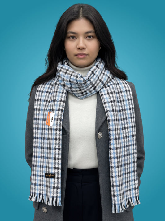 Pick Ur Needs Cashmere Premium Checkered Scarf for Women Soft Winter Muffler with Fringe