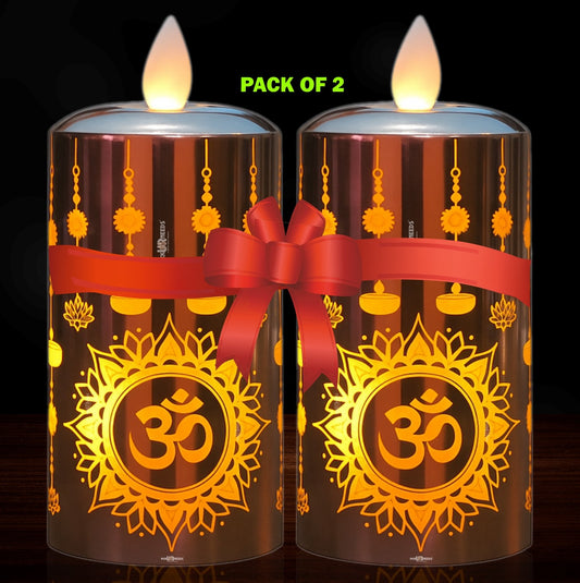Pick Ur Needs Flameless Diya Flickering LED Tea Light Candle –Realistic Moving Flame | Battery Candle  (Gold, Pack of 2)