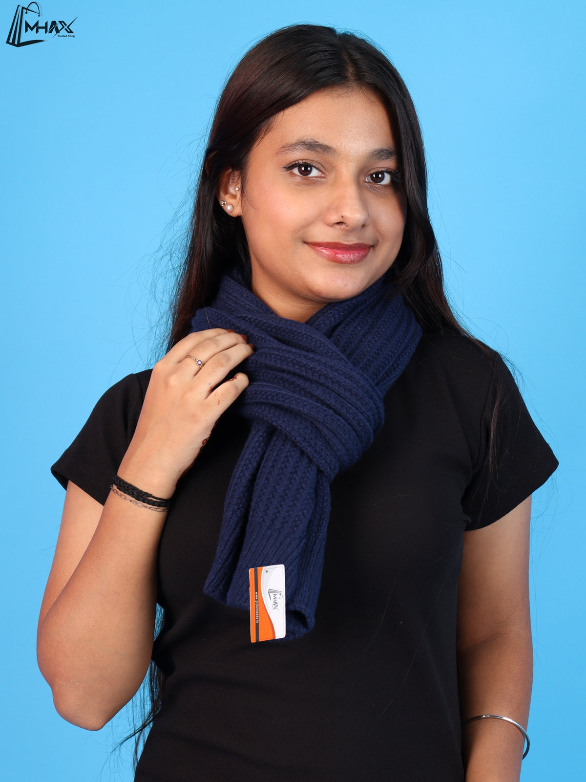 Pick Ur Needs Womens Stylish Knitted Muffler Scarf, Long Ribbed Knit Winter Neck Wrap, Soft Textured Cozy Scarf for Girls