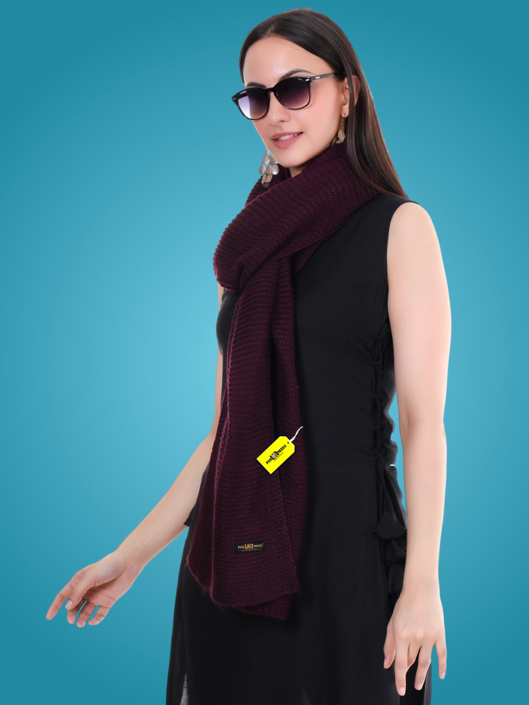 Pick Ur Needs Soft & Elegant Women’s Winter Scarf Wool Blend Knitted Muffler For Cold Weather Wrap