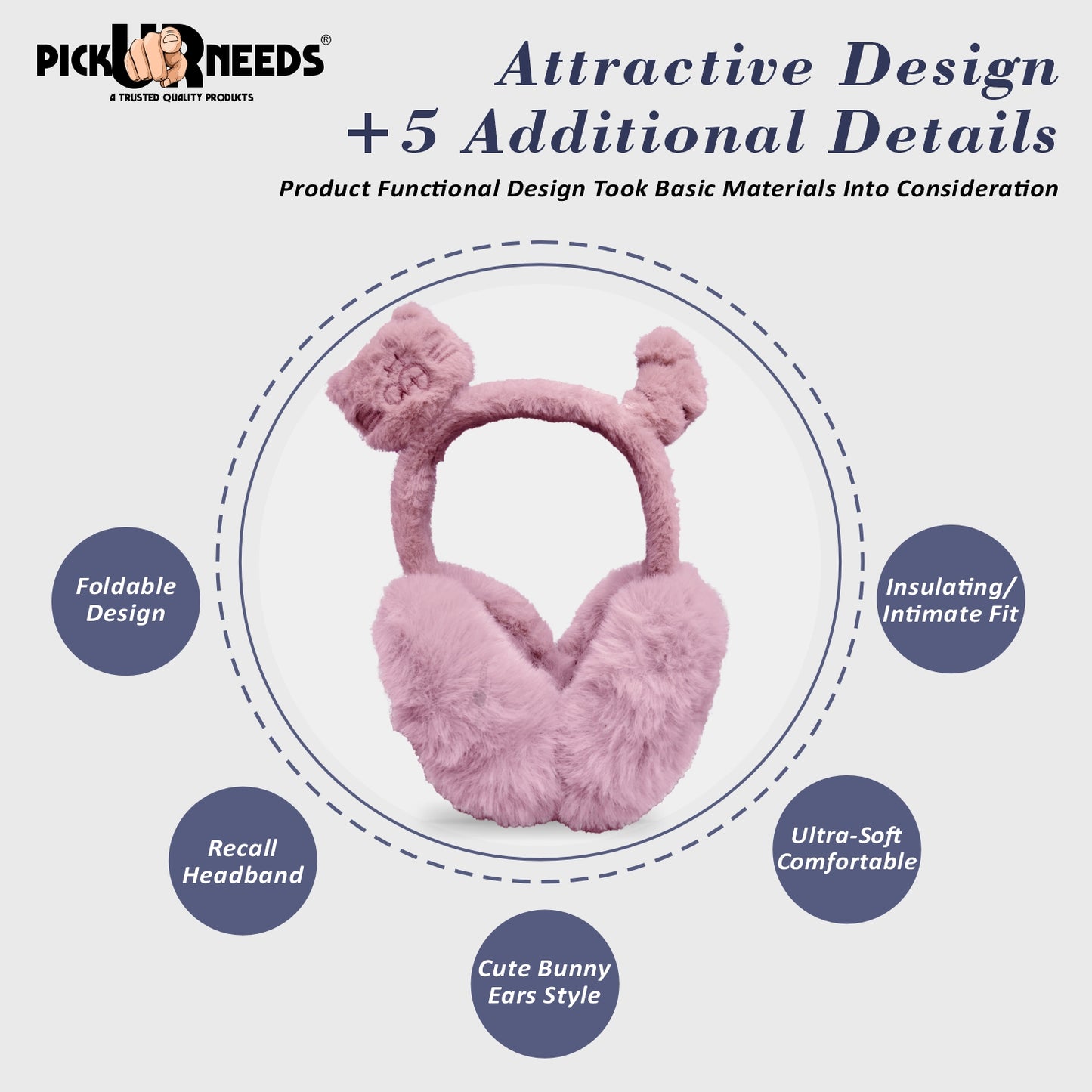 Pick Ur Needs Stylish Stone Design Foldable / Adjustable Ear Muff High Quality Furr Ear Warmer Ear Muff