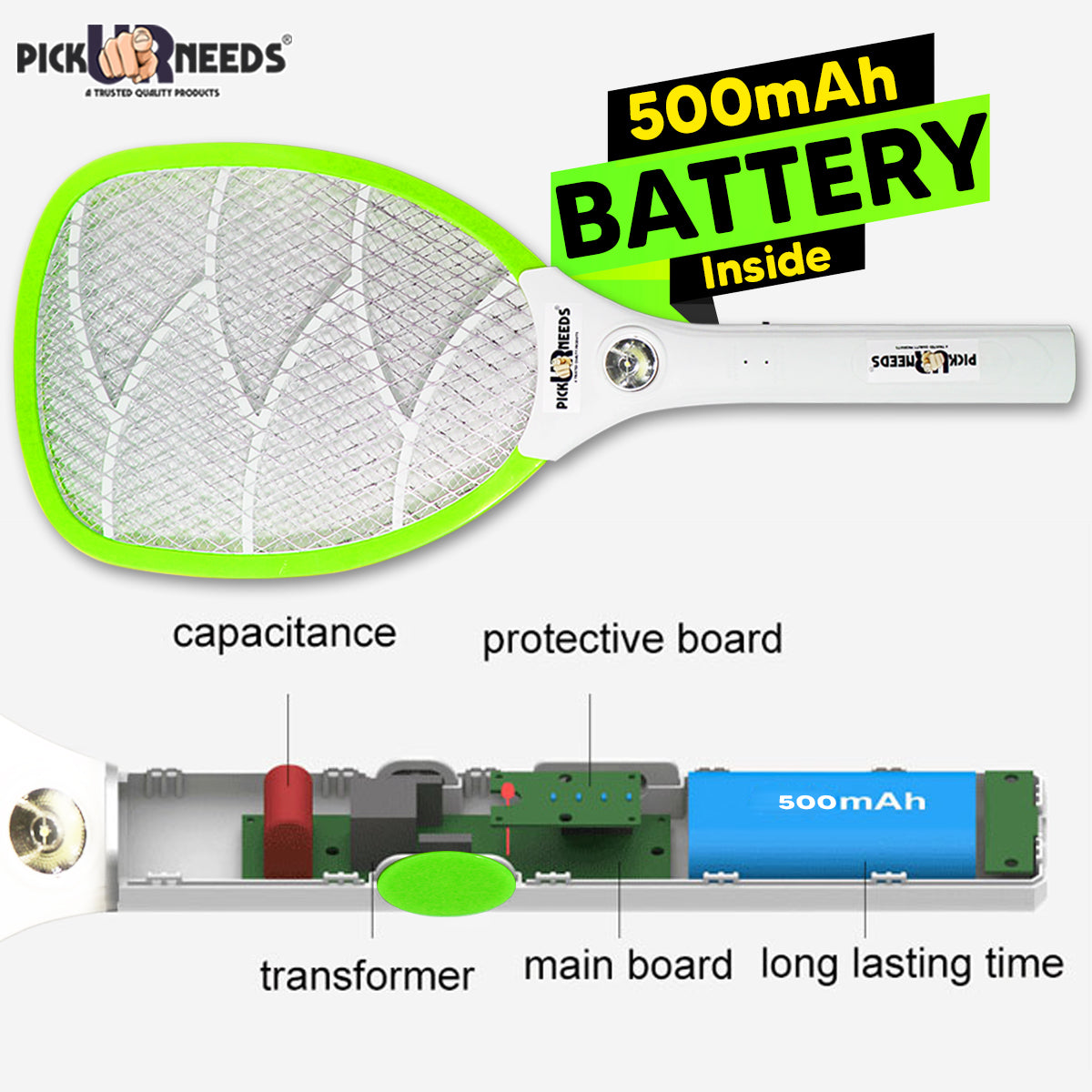 Pick Ur Needs Mosquito Racket Bat Rechargeable Anti Electric Insect Killer Racquet Bat | Fly Swatter with USB Charging
