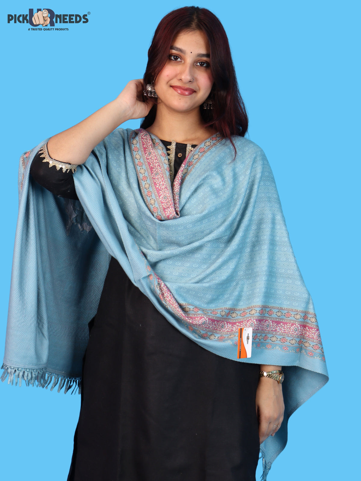 Pick Ur Needs Premium Soft Woolen Women & Girls Stylish Shawl with Elegant Design for Winter & Wedding